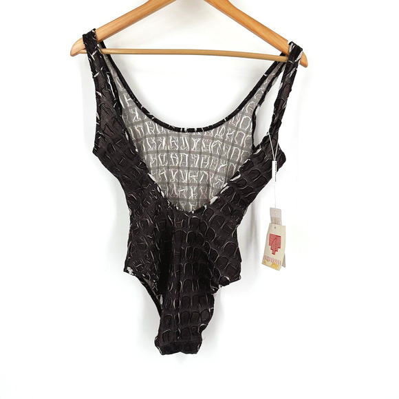 Vintage Alberta Ferretti Womens Swimwear Bodysuit Size 42/ US 6 80's Sexy Beach - Picture 4 of 9
